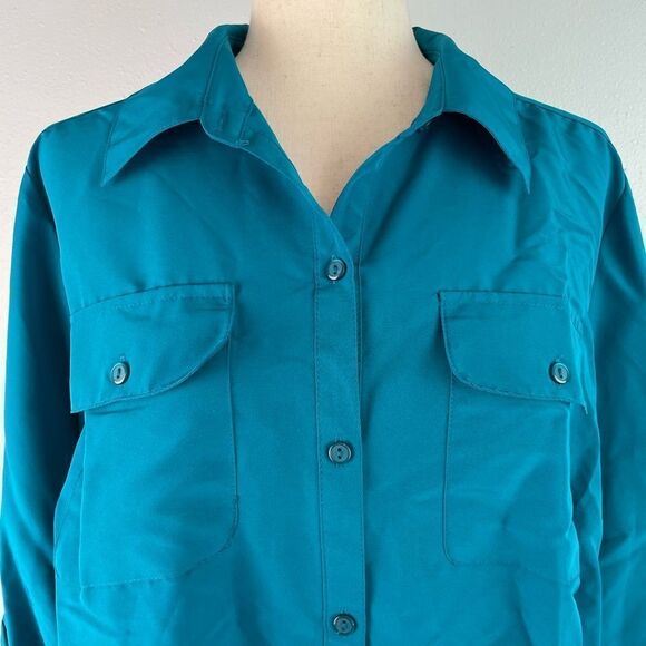 NWT Notations Teal Button-Up Women's Top Size 1X - Picture 2 of 8